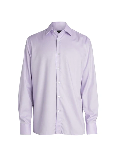 Shop Saks Fifth Avenue Collection Solid Dress Shirt In Lavender