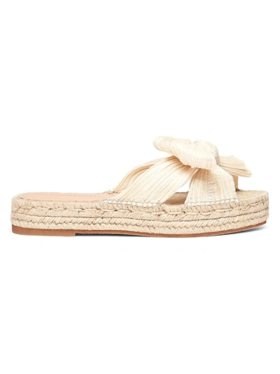 Shop Loeffler Randall Women's Juniper Pleated Knot Espadrille Slip-on Sandals In Natural