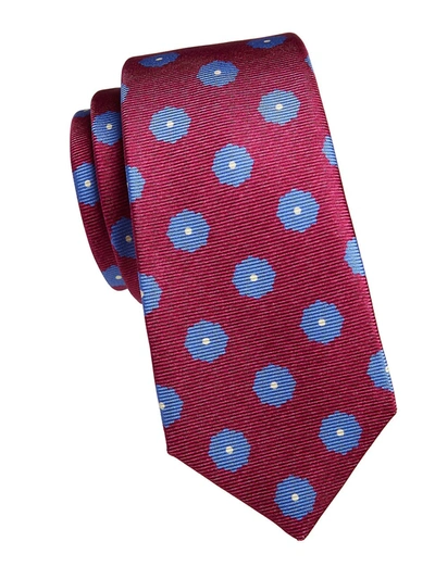 Shop Kiton Men's Large Dot Silk Tie In Purple