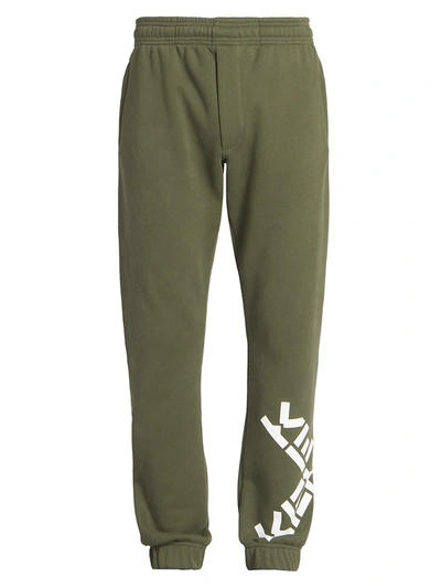 Shop Kenzo Logo Sport Jogging Pants In Dark Khaki
