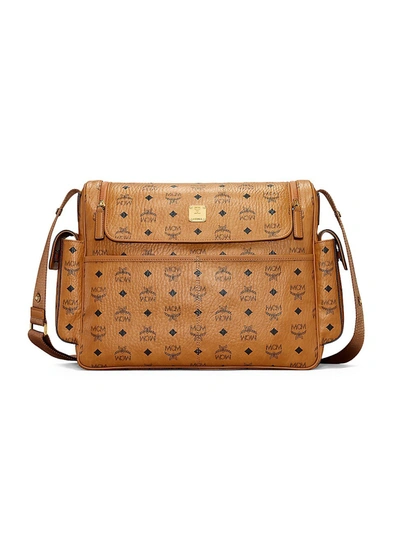 Shop Mcm Women's Klassik Visetos Diaper Bag In Cognac