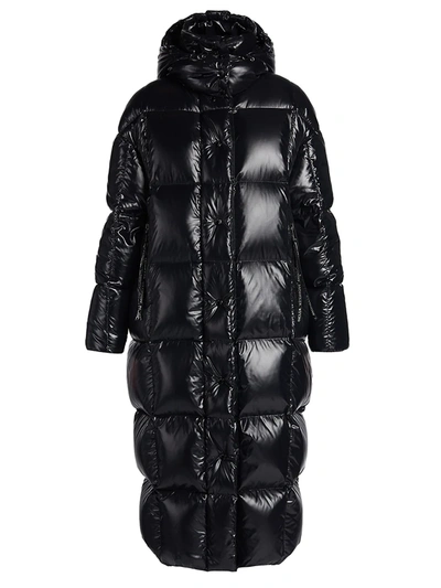 Shop Moncler Parnaiba Quilted Down Long Coat In Black