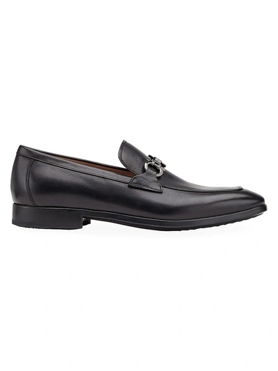 Shop Ferragamo Men's Ree Leather Loafers In Nero