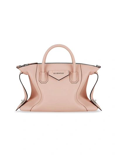 Shop Givenchy Women's Small Antigona Soft Leather Tote In Candy Pink