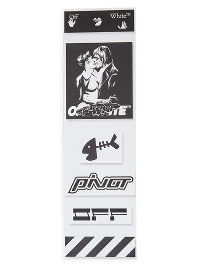 Shop Off-white Kiss 21 Stickers Set In Black White