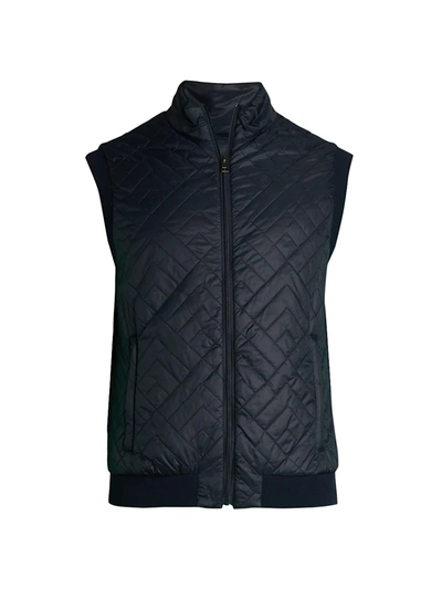 Shop Saks Fifth Avenue Collection Chevron Stitch Vest In Navy