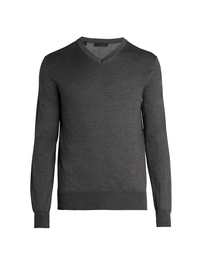 Shop Saks Fifth Avenue Men's Collection Charlotte Yarn V-neck Sweater - Charcoal - Size Xxxl
