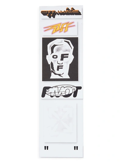 Shop Off-white Masked Face Stickers Set In Black White