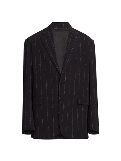 Shop Balenciaga Men's Boxy Fit Blazer In Black Anthracite