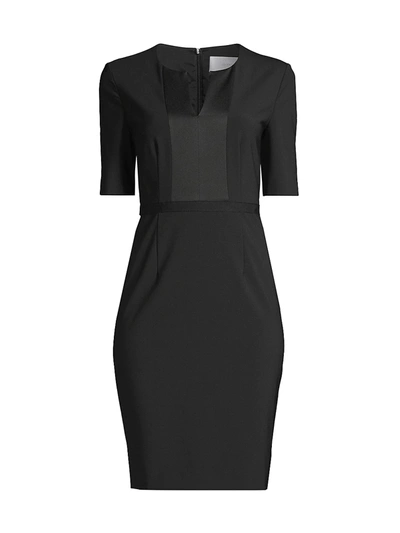 Shop Hugo Boss Women's Deriba Stretch Sheath Wool Dress In Black