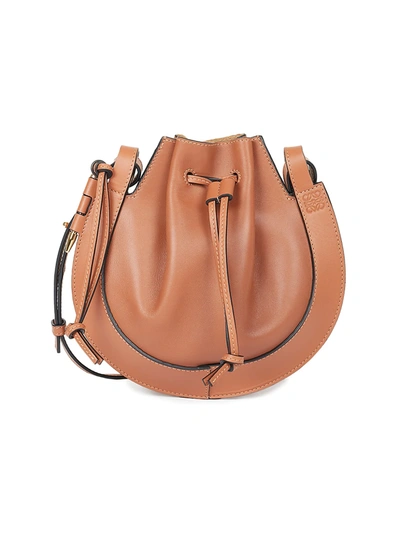 Shop Loewe Women's Small Horseshoe Leather Saddle Bag In Tan