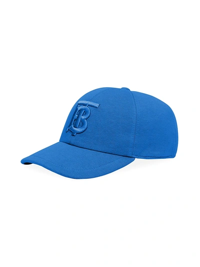 Shop Burberry Logo Baseball Cap In Blue