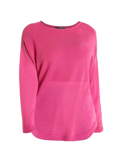 Shop Marina Rinaldi Women's Dropped Shoulder Wool Sweater In Fuchsia