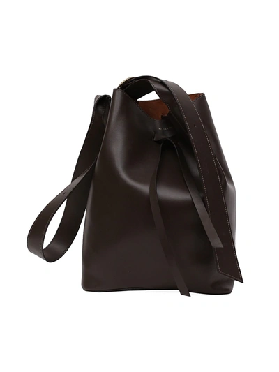Shop Rejina Pyo Women's Midi Marlene Leather Bucket Bag In Charcoal