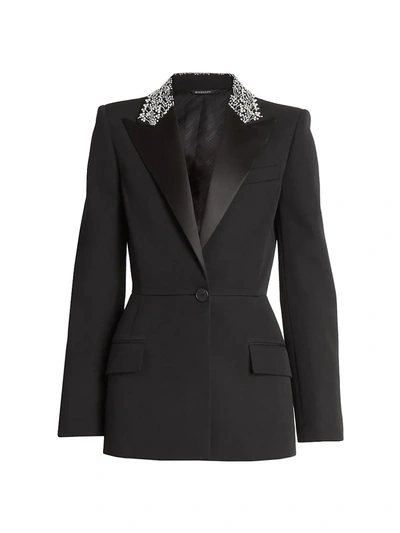 Shop Givenchy Women's Embellished Collar Wool Jacket In Black