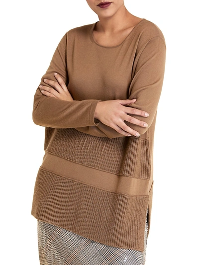 Shop Marina Rinaldi Women's Antifona Merino Wool Sweater In Hazelnut