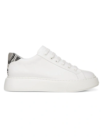 Shop Vince Women's Rhea Leather Platform Sneakers In White