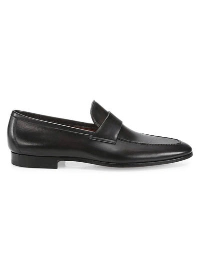 Shop Saks Fifth Avenue Men's Collection Leather Loafers In Grey