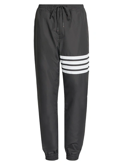Shop Thom Browne Men's Striped Flyweight Tech Track Pants In Charcoal