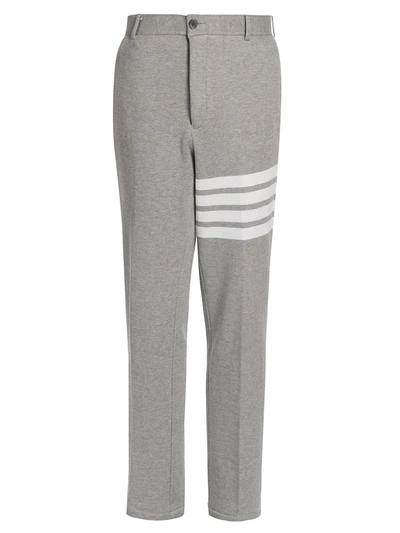 Shop Thom Browne Uncontructed Striped Chino Pants In Light Grey