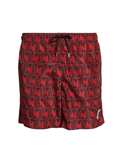 Shop Moncler Men's Mare Boxer Shorts In Red