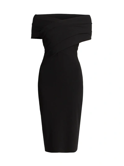 Shop Altuzarra Women's Peggy Wrapped Off-the-shoulder Midi Dress In Black