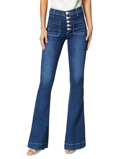 Shop Ramy Brook Cindy Button-fly Flare Jeans In Medium Wash