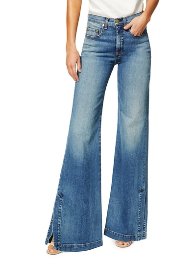 Shop Ramy Brook Tyra Vintage Slit Wide Jeans In Vintage Wash