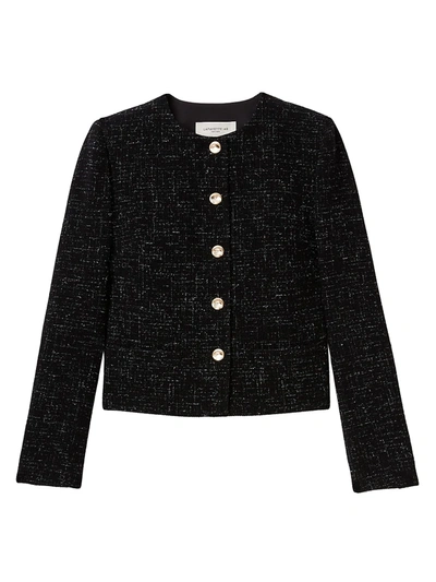 Shop Lafayette 148 Women's Kade Tweed Jacket In Black Multi