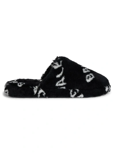 Shop Balenciaga Men's Home Logo Slide Slippers In Black White