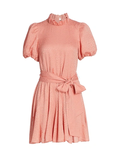 Shop Alice And Olivia Women's Mina Pleated Tie-waist Dress In Rose