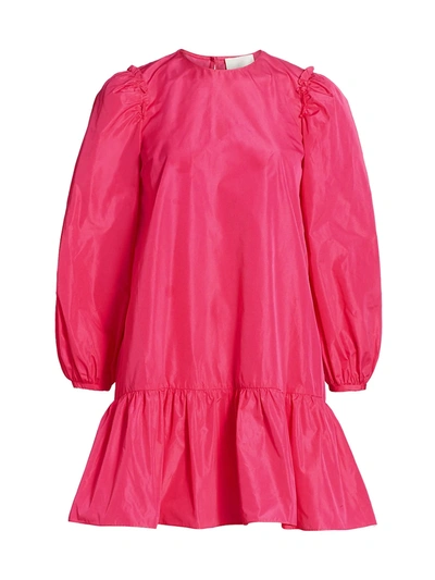 Shop Cinq À Sept Jackie Puff-sleeve Mini Dress In Pink Azalea