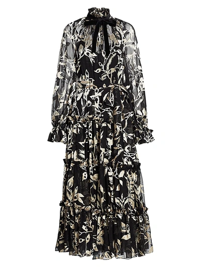 Shop Zimmermann Ladybeetle Maxi Dress In Black Mystic Eye