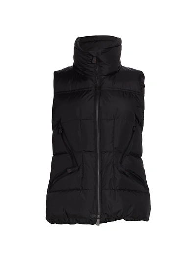 Shop Moncler Atka Quilted Down Fitted Vest In Black