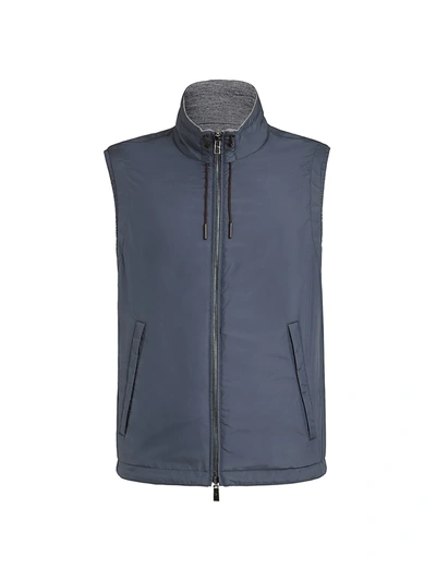 Shop Ermenegildo Zegna Reversible Vest In Blue Grey