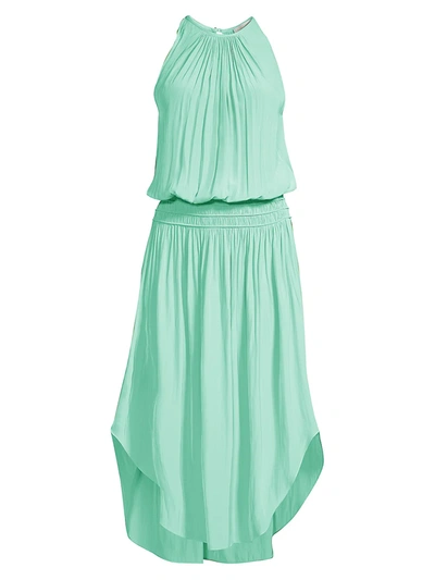 Shop Ramy Brook Audrey Blouson Midi Dress In Summer Mint