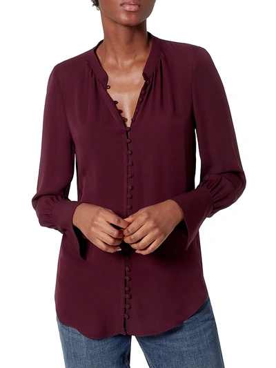 Shop Joie Tariana Button-up Silk Blouse In Deep Wine