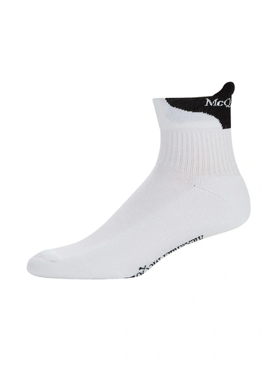 Shop Alexander Mcqueen Logo Socks In White Black