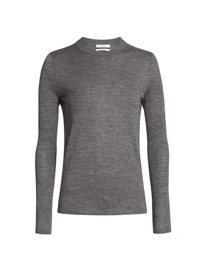 Shop Co Essentials Marled Cashmere Long-sleeve Shirt In Grey