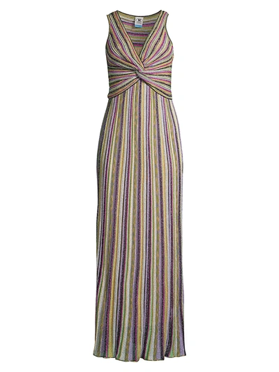 Shop M Missoni Women's Lurex Crossover Gown In Lilac