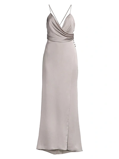 Shop Fame And Partners The Ferne Column Dress In Antique Silver