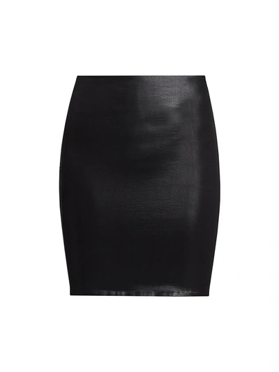 Shop L Agence Rochelle High-rise Pull-on Skirt In Black Coated