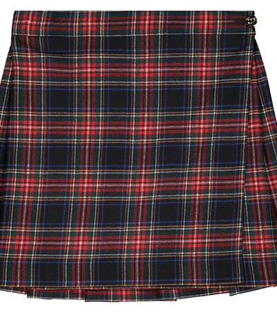 Shop Dolce & Gabbana Checked Stretch Wool-blend Skirt In Black