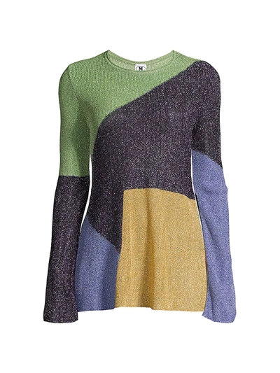 Shop M Missoni Colorblock Crewneck Sweater In Neutral
