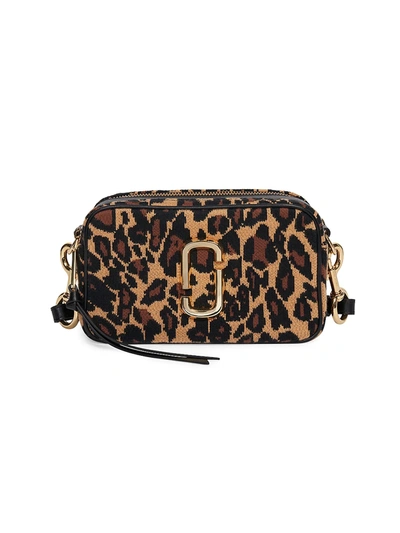Shop The Marc Jacobs Women's The Softshot Leopard-print Coated Canvas Camera Bag In Black Multi