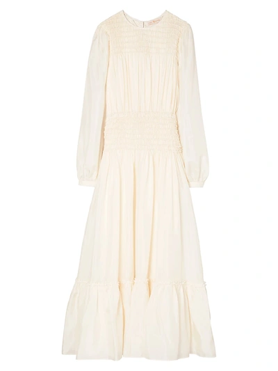 Shop Tory Burch Women's Corded Midi Dress In New Ivory