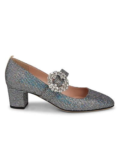 Shop Sjp By Sarah Jessica Parker Women's Cosette Glittered Block Heel Pumps In Silver