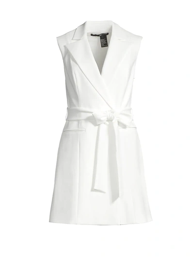 Shop Jay Godfrey Kitty Tie Sleeveless Blazer Dress In Ivory