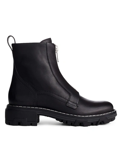 Shop Rag & Bone Shiloh Zip Leather Combat Boots In Black