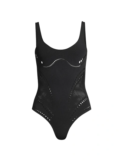 Shop Stella Mccartney Women's Stella Wear Open Knit One-piece In Black